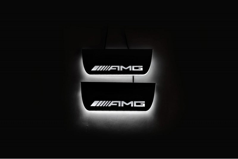Mercedes ML W164 2005-2011 LED Door Sill With Logo AMG Mercedes Led Door Sills opdesign