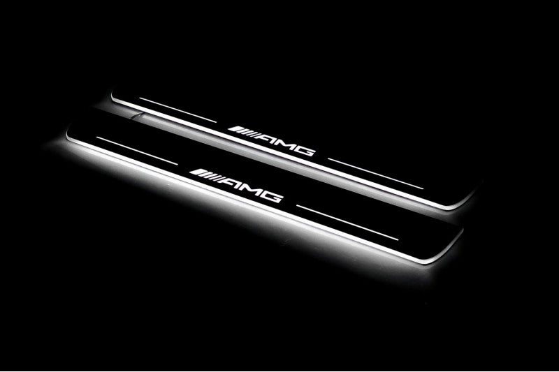 Mercedes ML W164 2005-2011 LED Door Sill With Logo AMG Mercedes Led Door Sills opdesign