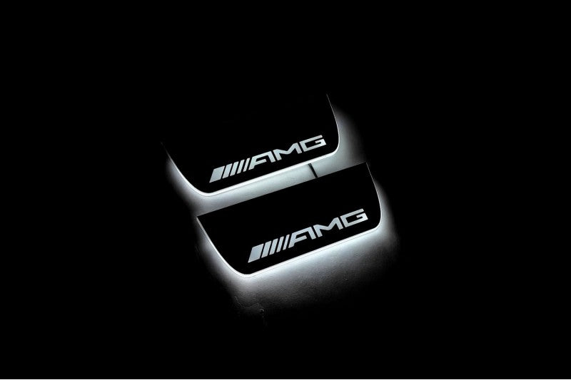 Mercedes ML W164 2005-2011 LED Door Sill With Logo AMG Mercedes Led Door Sills opdesign