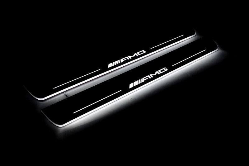 Mercedes ML W164 2005-2011 LED Door Sill With Logo AMG Mercedes Led Door Sills opdesign
