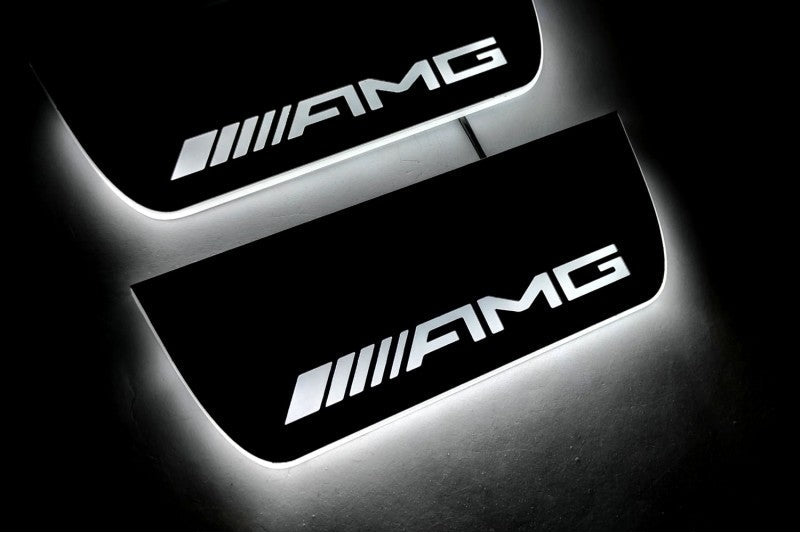 Mercedes ML W164 2005-2011 LED Door Sill With Logo AMG Mercedes Led Door Sills opdesign