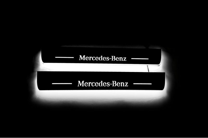 Mercedes E W213 2016-2023 Door Sill Protectors With Logo Mercedes-Benz Mercedes Led Door Sills opdesign