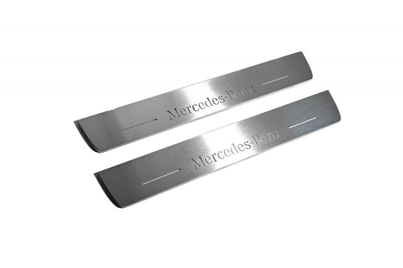 Mercedes E W213 2016-2023 Door Sill Protectors With Logo Mercedes-Benz Mercedes Led Door Sills opdesign