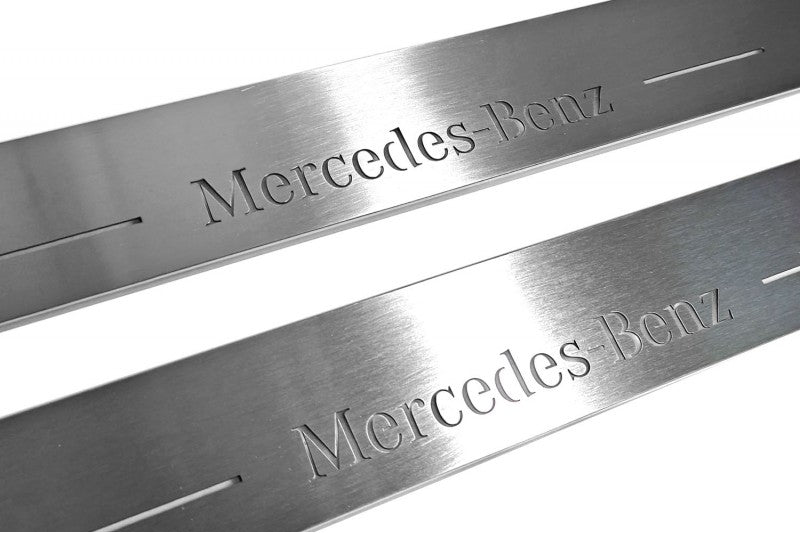 Mercedes E W213 2016-2023 Door Sill Protectors With Logo Mercedes-Benz Mercedes Led Door Sills opdesign