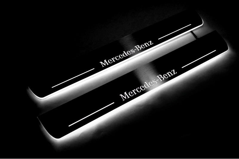 Mercedes GL X164 2006-2012 Door Sill Lights With Logo Mercedes-Benz Mercedes Led Door Sills opdesign