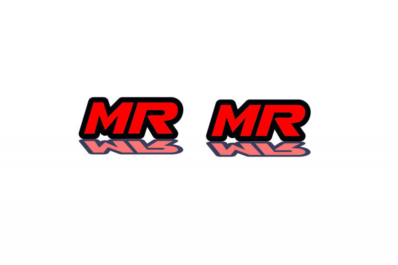 Mitsubishi emblem for fenders with MR logo Mitsubishi emblems decoinfabric BLACK RED