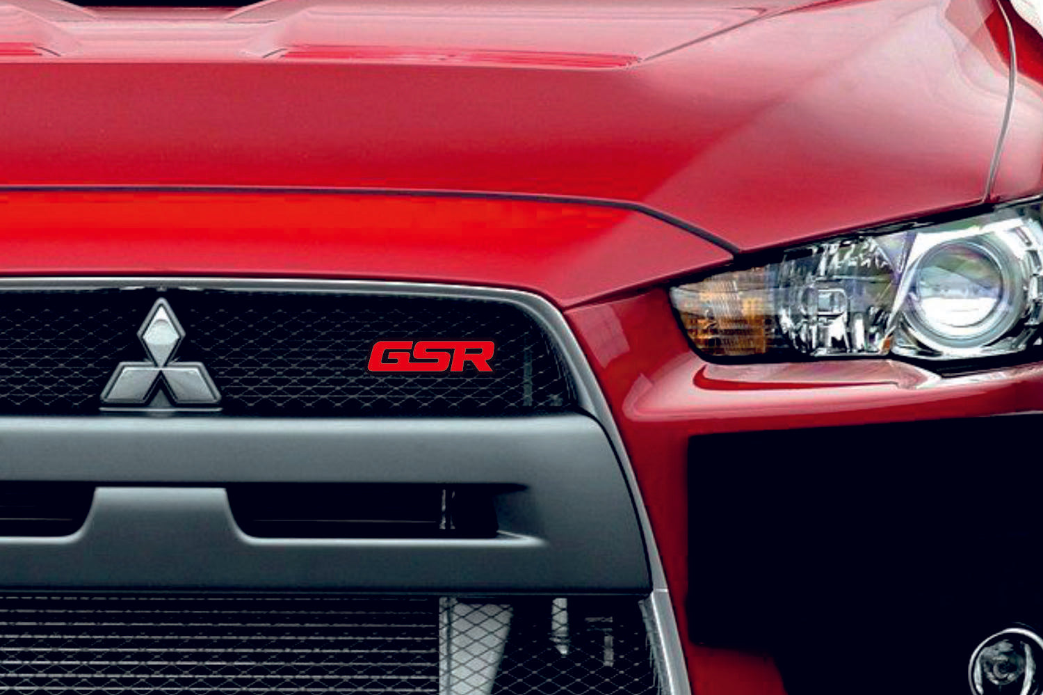 Mitsubishi Radiator grille emblem with GSR logo - decoinfabric