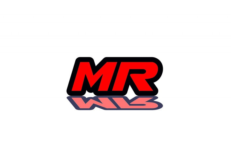 Mitsubishi Radiator grille emblem with MR logo Mitsubishi emblems decoinfabric BLACK RED