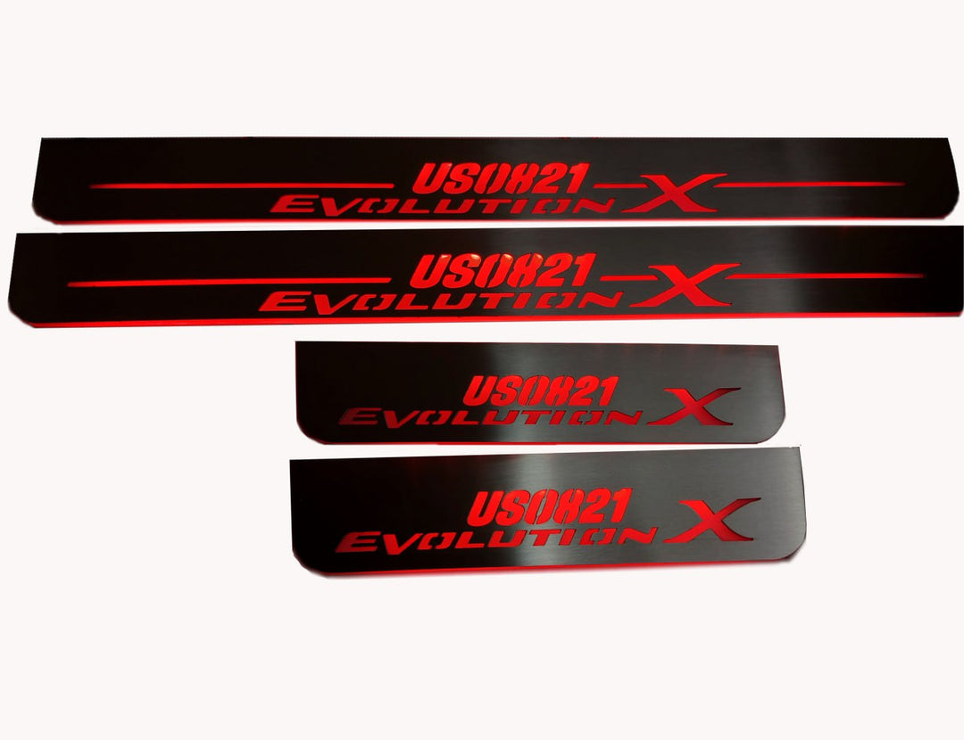 Mitsubishi Lancer Evolution X 2007-2016 Car Door Sill With Evolution X Logo Mitsubishi Led Door Sills opdesign