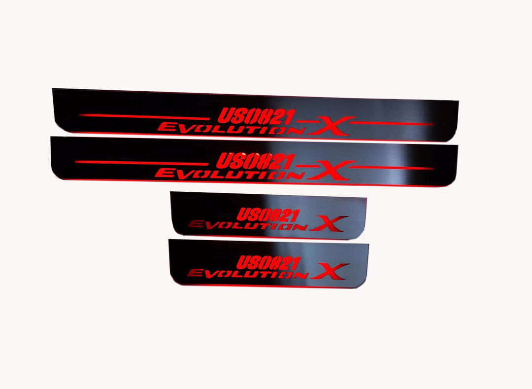Mitsubishi Lancer Evolution X 2007-2016 Car Door Sill With Evolution X Logo Mitsubishi Led Door Sills opdesign