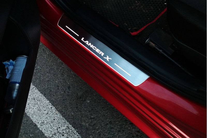 Mitsubishi Lancer X 2007+ Car Door Sill With Logo Lancer X Mitsubishi Led Door Sills opdesign