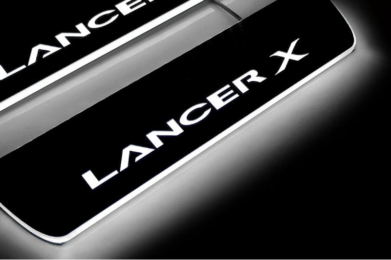 Mitsubishi Lancer X 2007+ Car Door Sill With Logo Lancer X Mitsubishi Led Door Sills opdesign