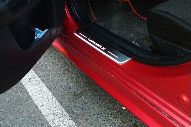 Mitsubishi Lancer X 2007+ Car Door Sill With Logo Lancer X Mitsubishi Led Door Sills opdesign