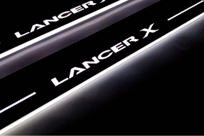 Mitsubishi Lancer X 2007+ Car Door Sill With Logo Lancer X Mitsubishi Led Door Sills opdesign