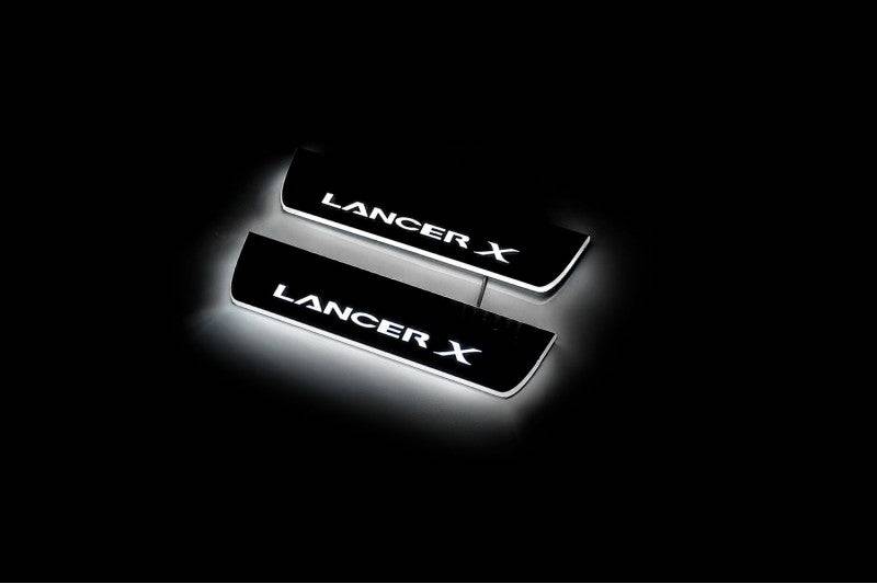 Mitsubishi Lancer X 2007+ Car Door Sill With Logo Lancer X Mitsubishi Led Door Sills opdesign
