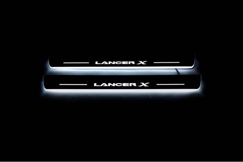 Mitsubishi Lancer X 2007+ Car Door Sill With Logo Lancer X Mitsubishi Led Door Sills opdesign