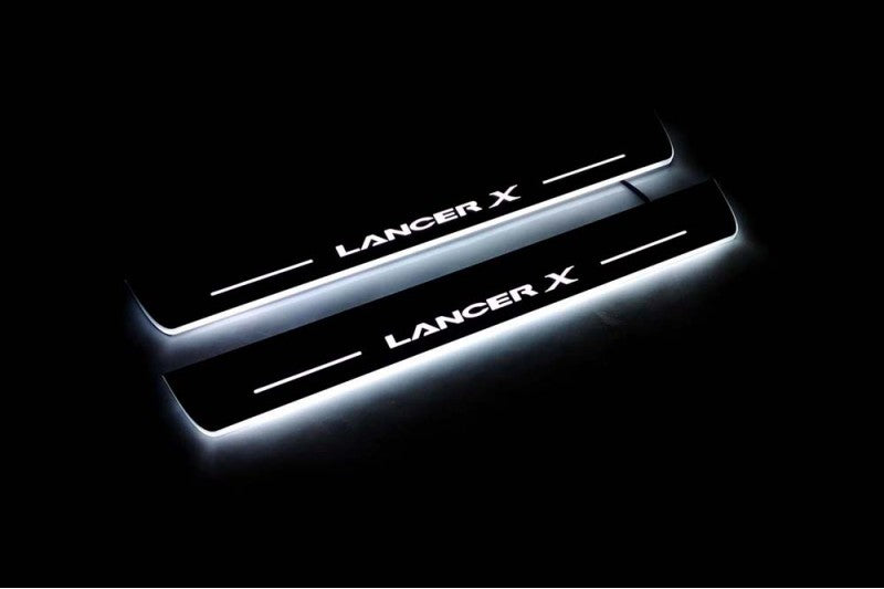 Mitsubishi Lancer X 2007+ Car Door Sill With Logo Lancer X Mitsubishi Led Door Sills opdesign