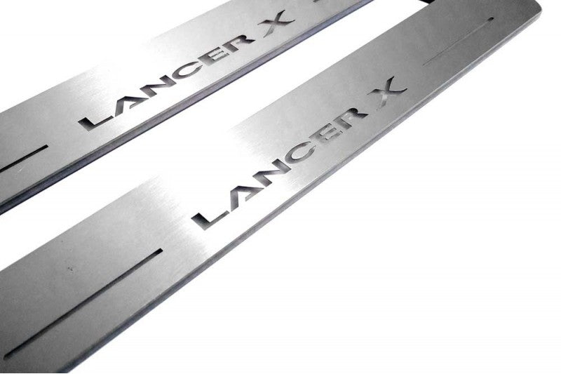 Mitsubishi Lancer X 2007+ Car Door Sill With Logo Lancer X Mitsubishi Led Door Sills opdesign