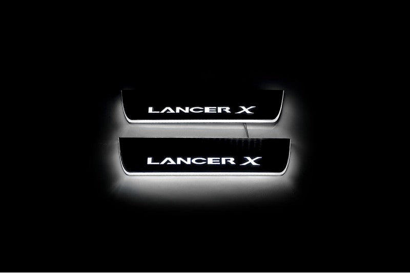 Mitsubishi Lancer X 2007+ Car Door Sill With Logo Lancer X Mitsubishi Led Door Sills opdesign