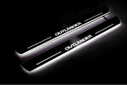 Mitsubishi Outlander II 2007-2012 Door Sill Protectors With Logo Outlander Mitsubishi Led Door Sills opdesign