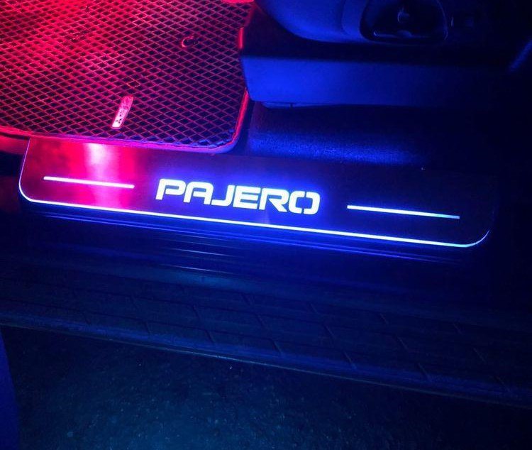 Mitsubishi Pajero Wagon IV 2006-2021 Car Door Sill With Pajero Logo Mitsubishi Led Door Sills opdesign