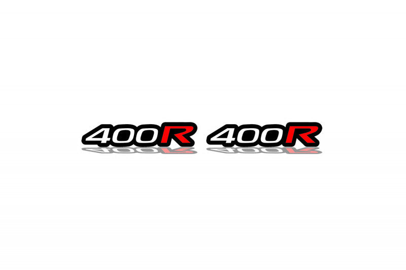 Nissan emblem for fenders with 400R logo Nissan emblems decoinfabric BLACK WHITE