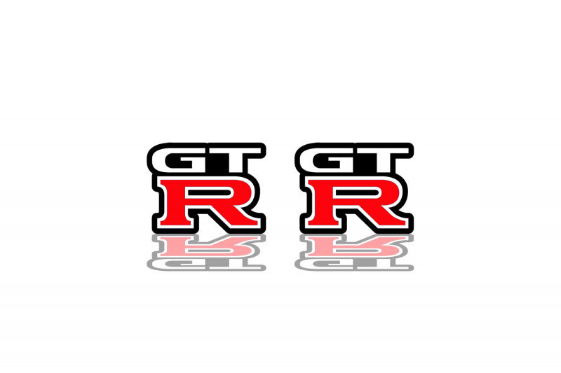 Nissan emblem for fenders with GT-R logo Nissan emblems decoinfabric BLACK RED