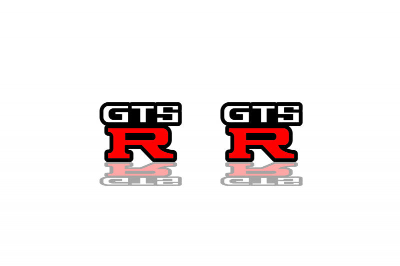 Nissan Emblem & Badges set with GTS-R logo Nissan emblems decoinfabric BLACK RED