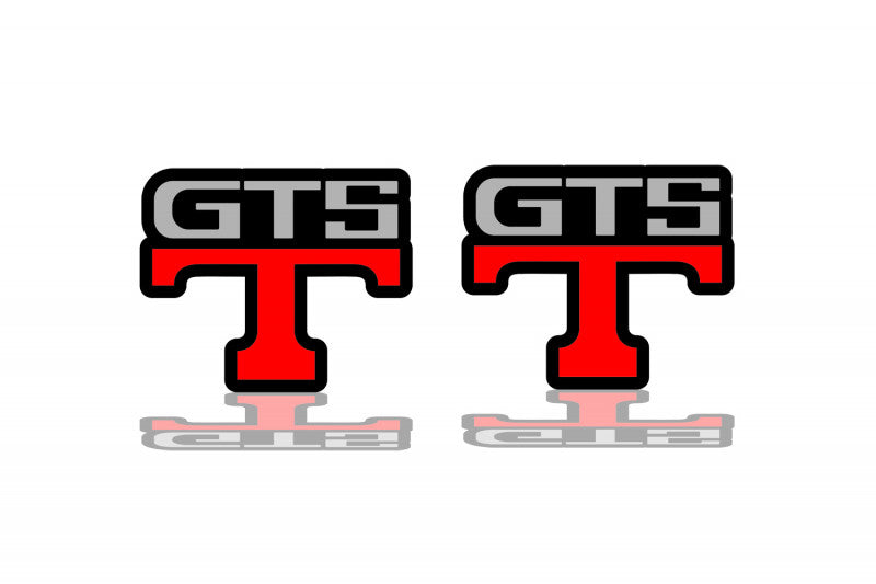 Nissan emblem for fenders with GTS-T logo Nissan emblems decoinfabric BLACK RED