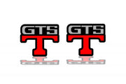 Nissan emblem for fenders with GTS-T logo Nissan emblems decoinfabric BLACK RED