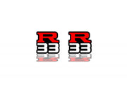 Nissan Skyline emblem for fenders with R33 logo Nissan emblems decoinfabric BLACK RED