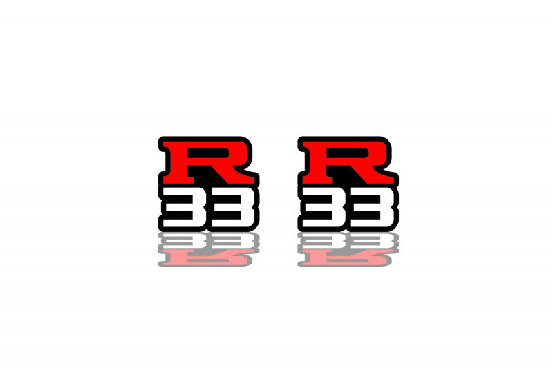 Nissan Skyline Emblem & Badges set with R33 logo Nissan emblems decoinfabric