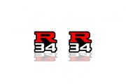 Nissan Skyline emblem for fenders with R34 logo Nissan emblems decoinfabric BLACK RED