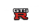 Nissan Radiator grille emblem with GTS-R logo Nissan emblems decoinfabric BLACK WHITE