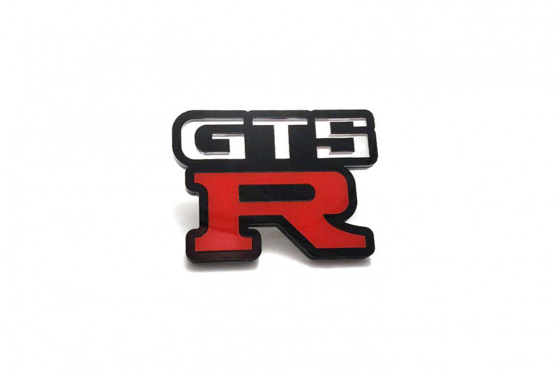 Nissan Emblem & Badges set with GTS-R logo Nissan emblems decoinfabric BLACK SILVER MIRROR