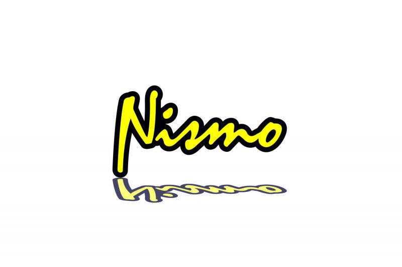 Nissan Radiator grille emblem with Nismo logo (Type 2) Nissan emblems decoinfabric BLACK YELLOW