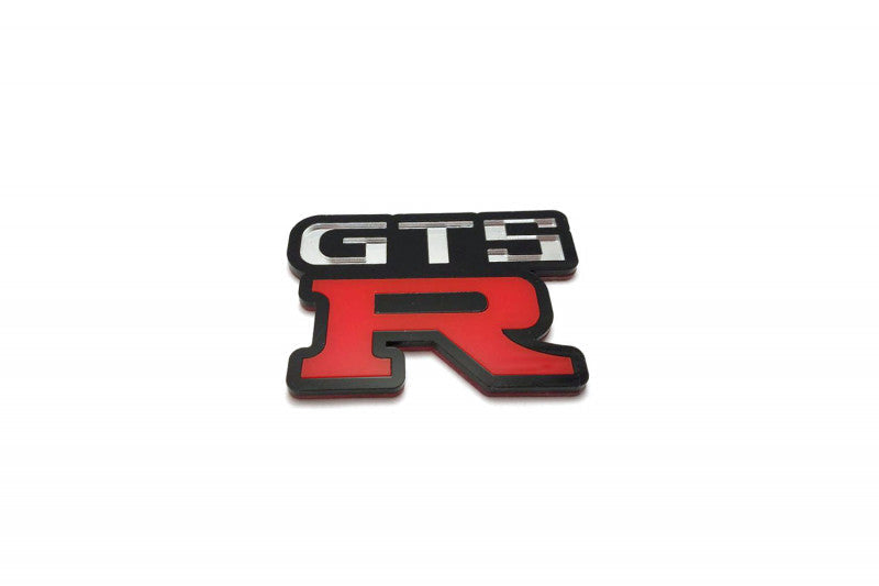 Nissan tailgate trunk rear emblem with GTS-R logo Nissan emblems decoinfabric BLACK RED