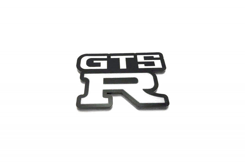 Nissan tailgate trunk rear emblem with GTS-R logo Nissan emblems decoinfabric BLACK WHITE