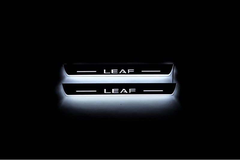 Nissan Leaf II Car Door Sill With Logo Leaf - decoinfabric