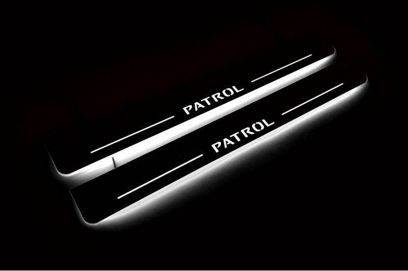 Nissan Patrol Y62 2010+ Led Door Sills With Logo Patrol Nissan Led Door Sills opdesign