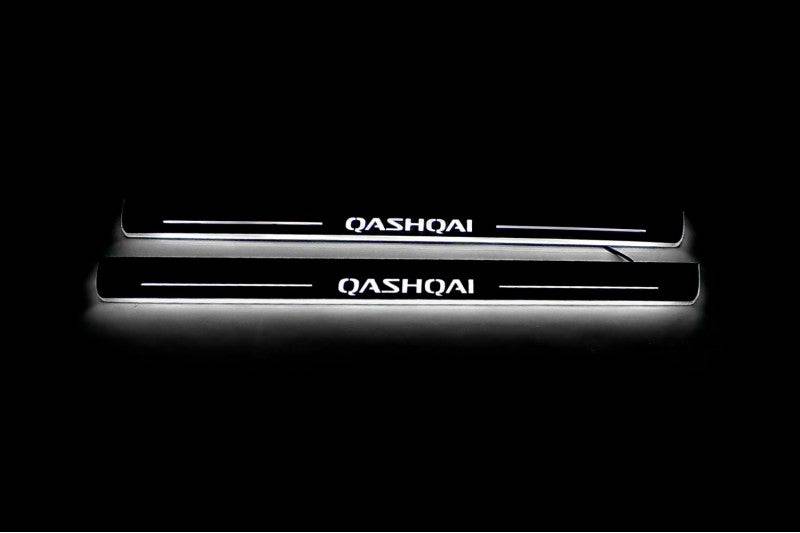 Nissan Qashqai II 2014+ LED Door Sills With Logo Qashqai Nissan Led Door Sills opdesign