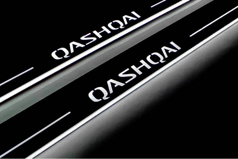 Nissan Qashqai II 2014+ LED Door Sills With Logo Qashqai Nissan Led Door Sills opdesign
