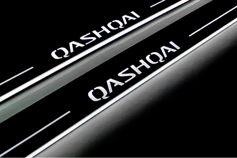 Nissan Qashqai II 2014+ LED Door Sills With Logo Qashqai Nissan Led Door Sills opdesign