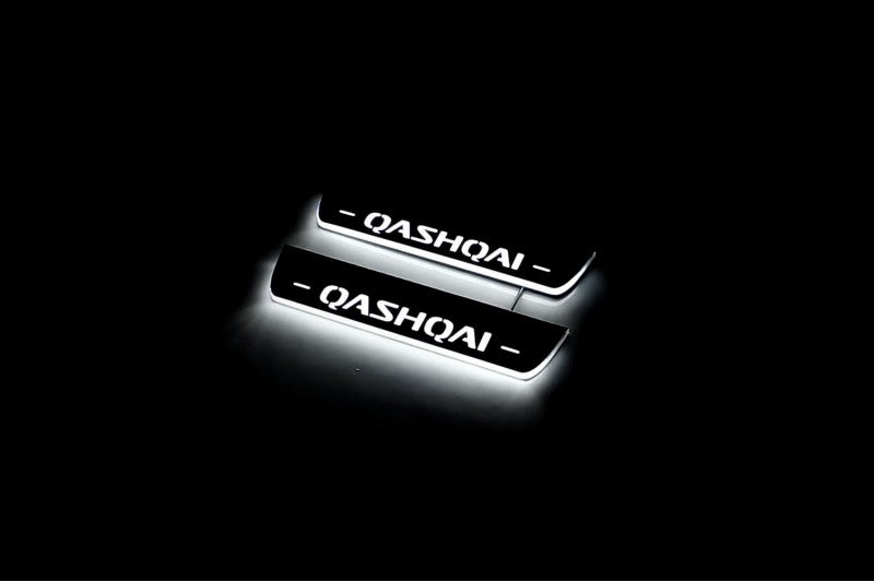 Nissan Qashqai II 2014+ LED Door Sills With Logo Qashqai Nissan Led Door Sills opdesign