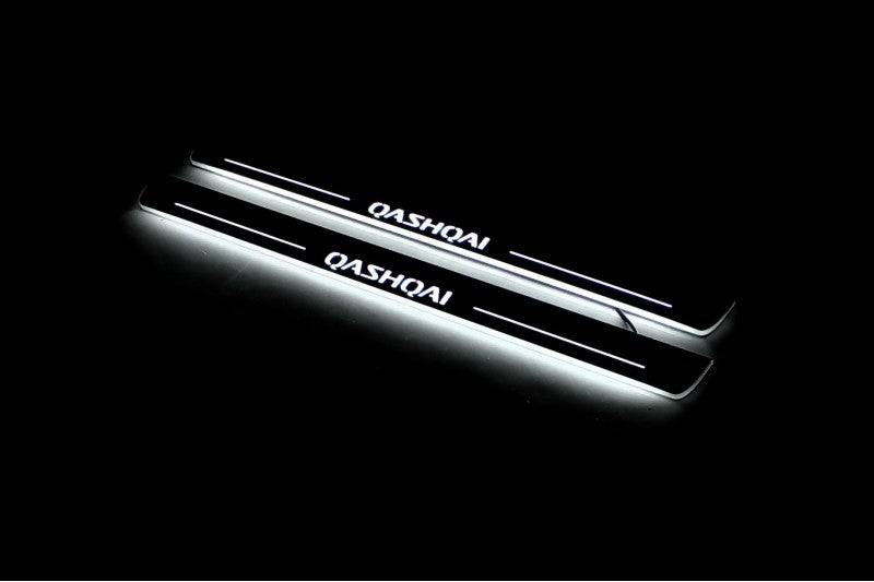 Nissan Qashqai III 2021+ LED Door Sills With Logo Qashqai Nissan Led Door Sills opdesign