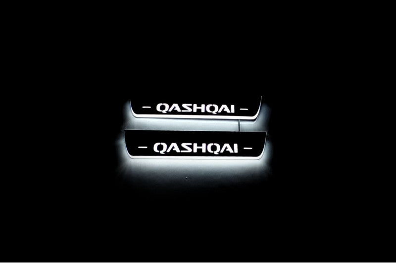 Nissan Qashqai III 2021+ LED Door Sills With Logo Qashqai Nissan Led Door Sills opdesign