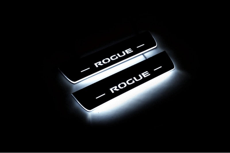 Nissan Rogue II 2014+ LED Door Sills With Logo Rogue Nissan Led Door Sills opdesign