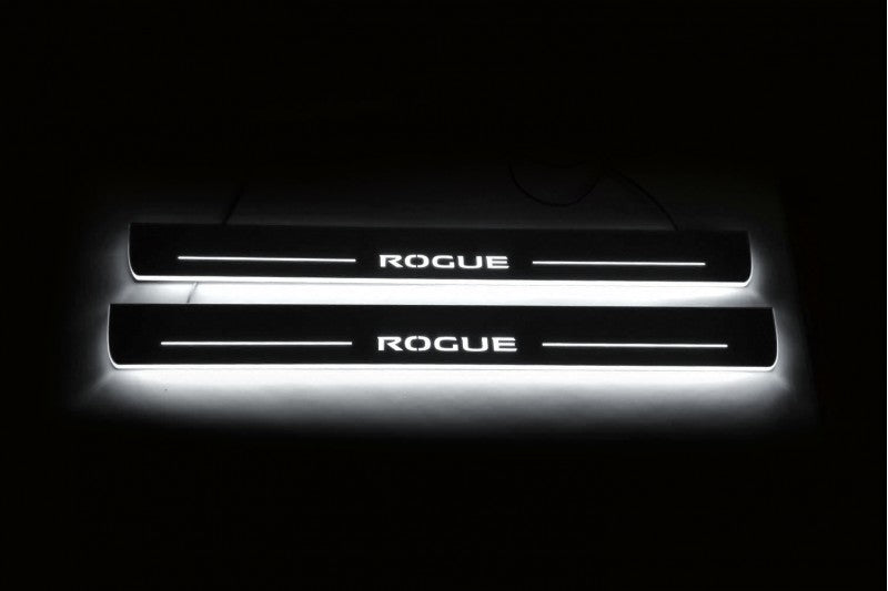 Nissan Rogue II 2014+ LED Door Sills With Logo Rogue Nissan Led Door Sills opdesign