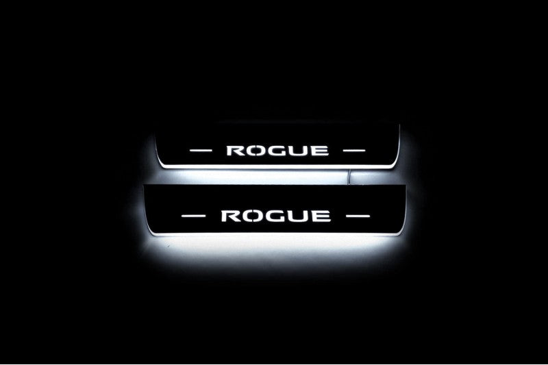 Nissan Rogue II 2014+ LED Door Sills With Logo Rogue Nissan Led Door Sills opdesign