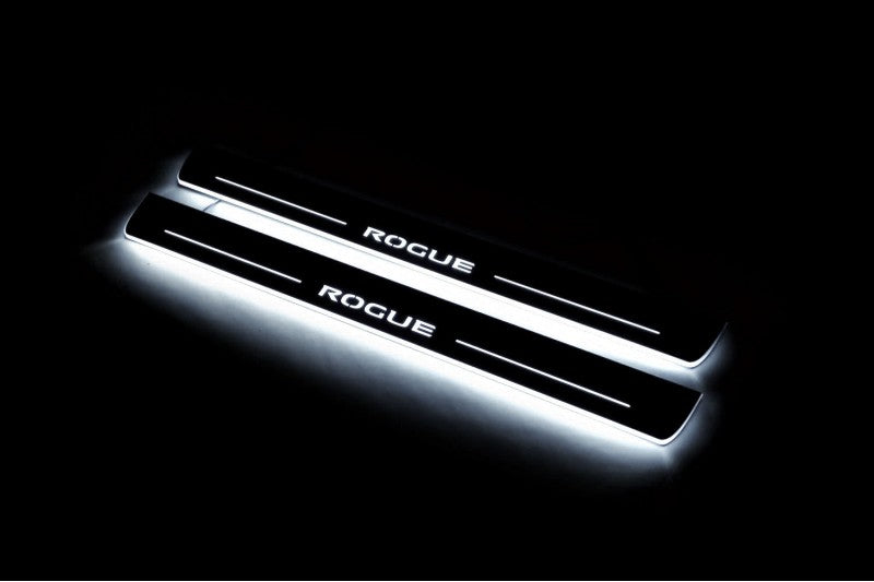 Nissan Rogue II 2014+ LED Door Sills With Logo Rogue Nissan Led Door Sills opdesign
